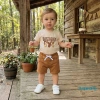 Aqua-Kids Quần short bé trai & áo thun nữ tay ngắn in chữ, eo co giãn, trang phục sinh nhật mùa hè 9