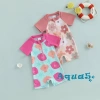 Aqua Rash Guard Bé Gái Đồ Bơi Hoa Sao Biển Zip Up Tay Ngắn Cổ Tròn 180k