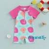 Aqua Rash Guard Bé Gái Đồ Bơi Hoa Sao Biển Zip Up Tay Ngắn Cổ Tròn 180k 4