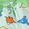 Aqua Toddler Boy Rash Guard Đồ bơi tay ngắn in động vật, mock cổ zip, mũ bơi 7