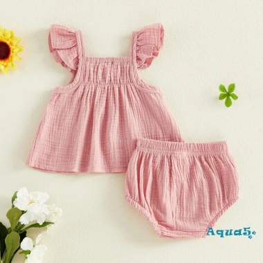 Aqua Toddler Girls Bộ Đồ Mùa Hè 2 Món: Áo Cổ Vuông Tay Bay Thêu Hoa và Quần Short Đáng Yêu - Giá Ưu Đãi 197k 6