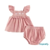 Aqua Toddler Girls Bộ Đồ Mùa Hè 2 Món: Áo Cổ Vuông Tay Bay Thêu Hoa và Quần Short Đáng Yêu - Giá Ưu Đãi 197k 10