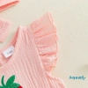 Aqua Trang Phục Bé Gái Tay Bay Thêu Dâu Áo Liền Quần Nơ Băng Đô Quấn Tóc 7