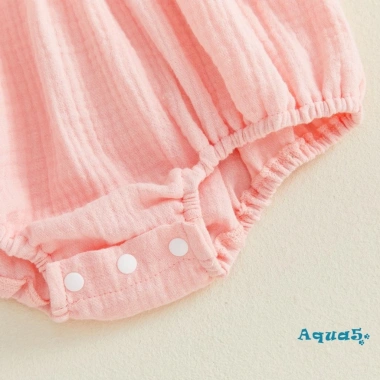Aqua Trang Phục Bé Gái Tay Bay Thêu Dâu Áo Liền Quần Nơ Băng Đô Quấn Tóc 8