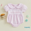 Aqua‑baby Áo bé gái mảnh tay ngắn mùa hè, thêu cổ chữ sinh nhật, giá 166.644 VND 2