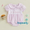 Aqua‑baby Áo bé gái mảnh tay ngắn mùa hè, thêu cổ chữ sinh nhật, giá 166.644 VND 3