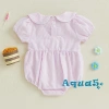 Aqua‑baby Áo bé gái mảnh tay ngắn mùa hè, thêu cổ chữ sinh nhật, giá 166.644 VND 5