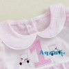 Aqua‑baby Áo bé gái mảnh tay ngắn mùa hè, thêu cổ chữ sinh nhật, giá 166.644 VND 6