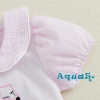 Aqua‑baby Áo bé gái mảnh tay ngắn mùa hè, thêu cổ chữ sinh nhật, giá 166.644 VND 7