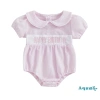 Aqua‑baby Áo bé gái mảnh tay ngắn mùa hè, thêu cổ chữ sinh nhật, giá 166.644 VND 10