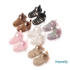 Aqua‑baby Giày Bé Gái Da PU Bện Chống Trơn Trượt Nơ Mùa Hè Đế Bằng