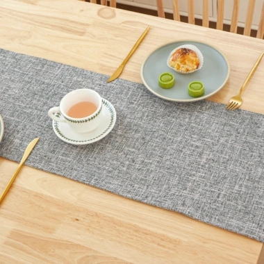 AWNGD Khăn Trải Bàn Vải Lanh Màu Trơn Hai Mặt Hình Chữ Nhật - Hiện Đại Gia Đình