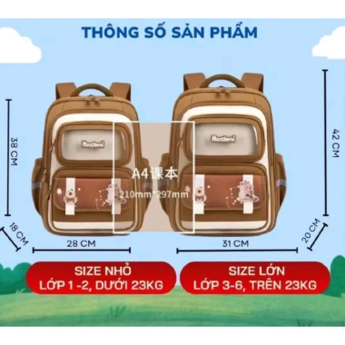 Balo Chống Gù Cao Cấp 2.025 cho Học Sinh Tiểu Học Giá 299.000đ giảm 15%