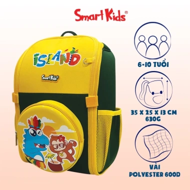 Balo Chống Gù Smartkids Dino Discovery Siêu Nhẹ Bền Đẹp Cho Bé 5‑10 Tuổi, Cấp 1 3