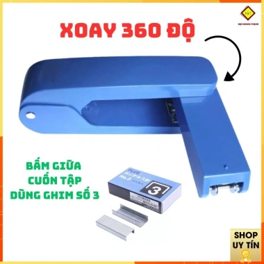Bấm Kim Số 3 Eagle 9.628 - Ghím Xoay 360 độ Bấm Được Giữa Cuốn Tập, Giá 78.000₫