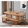 Bàn Ăn Gỗ + Mây Mặt OVA L + Ghế Bench và 2 Ghế Wishbone - Giá ưu đãi 18,4 triệu 2