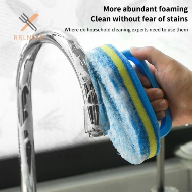 Bàn Chải Bọt Biển Tay Cầm Đa Năng cho Bồn Tắm, Nhà Bếp, Phòng Tắm - Xốp Siêu Sạch, 19.030₫