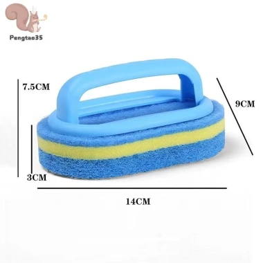 Bàn chải dày tay cầm - Khăn lau bếp, gạch, tắm - Miếng bọt biển loại bỏ vết bẩn COD, chỉ 30.600₫ 6