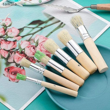 Bàn chải vẽ DIY QwQ 3 chiếc lông tự nhiên, phù hợp sơn dầu, nghệ thuật - taikula - giá ưu đãi