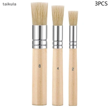 Bàn chải vẽ DIY QwQ 3 chiếc lông tự nhiên, phù hợp sơn dầu, nghệ thuật - taikula - giá ưu đãi
