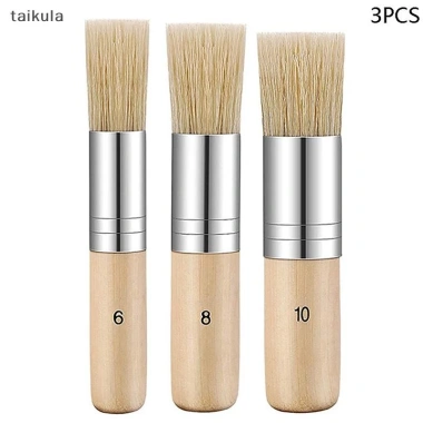 Bàn chải vẽ DIY QwQ 3 chiếc lông tự nhiên, phù hợp sơn dầu, nghệ thuật - taikula - giá ưu đãi