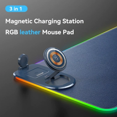 Bàn di chuột RGB chơi game DQTN - Siêu lớn, cao su chống trượt, sạc không dây 15W 3 trong 1 2