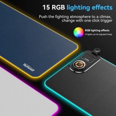 Bàn di chuột RGB chơi game DQTN - Siêu lớn, cao su chống trượt, sạc không dây 15W 3 trong 1 5