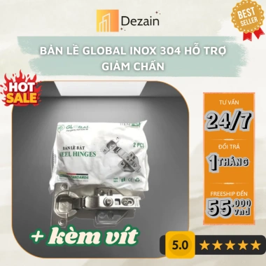 Bản Lề Tủ Bằng Inox 304 Cao Cấp Giảm Chấn Bật Thẳng Cong Vừa và Cong Nhiều Giá 14.000₫