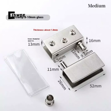 Bản lề xoay 2 chiếc thép không gỉ, kính trục xoay cửa tủ ẩn, giá ưu đãi 46.860₫ 10 Bản lề xoay 2 chiếc thép không gỉ, kính trục xoay cửa tủ ẩn, giá ưu đãi 46.860₫ 10