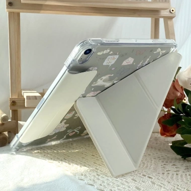 Bán Nóng Ốp bảo vệ iPad F & X 2.024 Acrylic trong suốt, sạc được, hỗ trợ ngang dọc Air 6/5/4 Pro - Giá trị cao