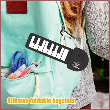 Bàn phím piano gập điện silicone - Đồ chơi móc khóa cho gia đình và công viên 8