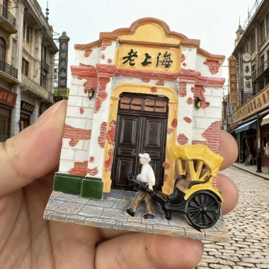 Bản quyền chính hãng Thượng Hải Retro Đồ trang trí nhựa vẽ tay, lưu niệm du lịch, dán tủ lạnh, giá 100.100 VND