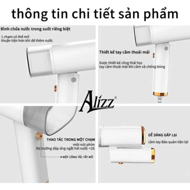 Bàn ủi hơi nước mini ALIZZ AL-13.551 - Ủi nhanh, 389.000₫, tiết kiệm thời gian gia đình