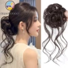 Băng Cao Su Chignon Messy Curly Đen Nâu Tóc Bun Đầu Tóc Giả Chịu Nhiệt Dễ Dàng Phong Cách