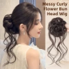 Băng Cao Su Chignon Messy Curly Đen Nâu Tóc Bun Đầu Tóc Giả Chịu Nhiệt Dễ Dàng Phong Cách 9
