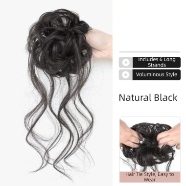 Băng Cao Su Chignon Messy Curly Đen Nâu Tóc Bun Đầu Tóc Giả Chịu Nhiệt Dễ Dàng Phong Cách 10