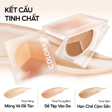 Bảng Che Khuyết Điểm Ba Màu Colorkey Targeting 3.9g - Che Nhanh, Đa Màu, Giá Ưu Đãi 109k