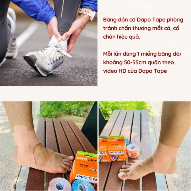Băng Dán Cơ Thể Thao Dapo Tape Pro 5m - Băng Cuốn, Quấn Cổ Chân, Gối, Giá Ưu Đãi 109.000đ