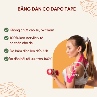 Băng Dán Cơ Thể Thao Dapo Tape Pro 5m - Băng Cuốn, Quấn Cổ Chân, Gối, Giá Ưu Đãi 109.000đ