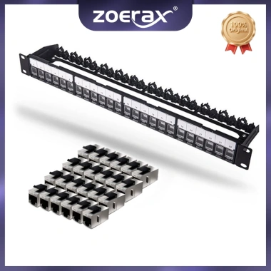 Bảng Điều Khiển Zoerax Gắn Tường 24 Cổng RJ45 Jack Cắm Rung Đá & Chìa Khóa 827k