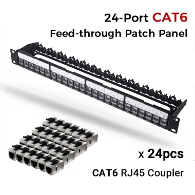 Bảng Điều Khiển Zoerax Gắn Tường 24 Cổng RJ45 Jack Cắm Rung Đá & Chìa Khóa 827k 7