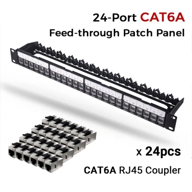 Bảng Điều Khiển Zoerax Gắn Tường 24 Cổng RJ45 Jack Cắm Rung Đá & Chìa Khóa 827k 8
