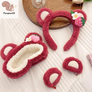 Băng Đô Quấn Tóc Gấu Dâu Ngọt Ngào, Chống Trượt, Dễ Thương, Phù Hợp Bé Gái, Giá Ưu Đãi 52.272₫