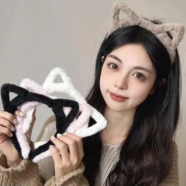 Băng Đô Tai Mèo màu trơn nhẹ sang trọng - Cosplay và quấn tóc, giảm giá 27.864₫