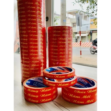 Băng Keo 1.2cm x 20m Chúc Mừng Năm Mới – Trang trí quà tặng, bao bì, thiệp Tết, giá ưu đãi 30.000đ 3