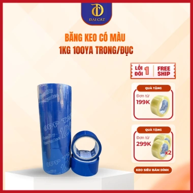 Băng keo băng dính màu 48mm 1kg 100Yard chịu nhiệt, 6 cuộn giá xưởng - Đại Cát