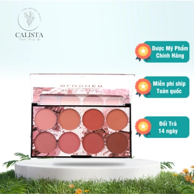 Bảng phấn má hồng Miss Rose 8 màu lấp lánh - Chống nước, bền màu, 200.000₫