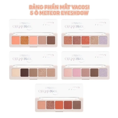 Bảng Phấn Mắt Vacosi 5 Ô Meteor Eyeshadow 5.5g - Màu Đậm, Lâu Trôi, Giá 174k