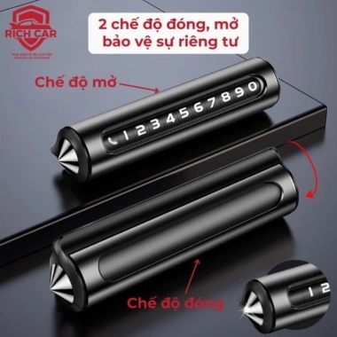 Bảng số điện thoại ô tô hợp kim nhôm đầu nhọn kèm búa thoát hiểm - 80.000 VND
