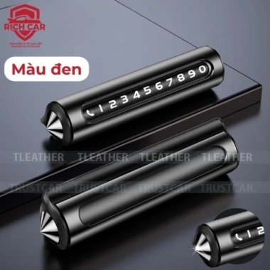 Bảng số điện thoại ô tô hợp kim nhôm đầu nhọn kèm búa thoát hiểm - 80.000 VND